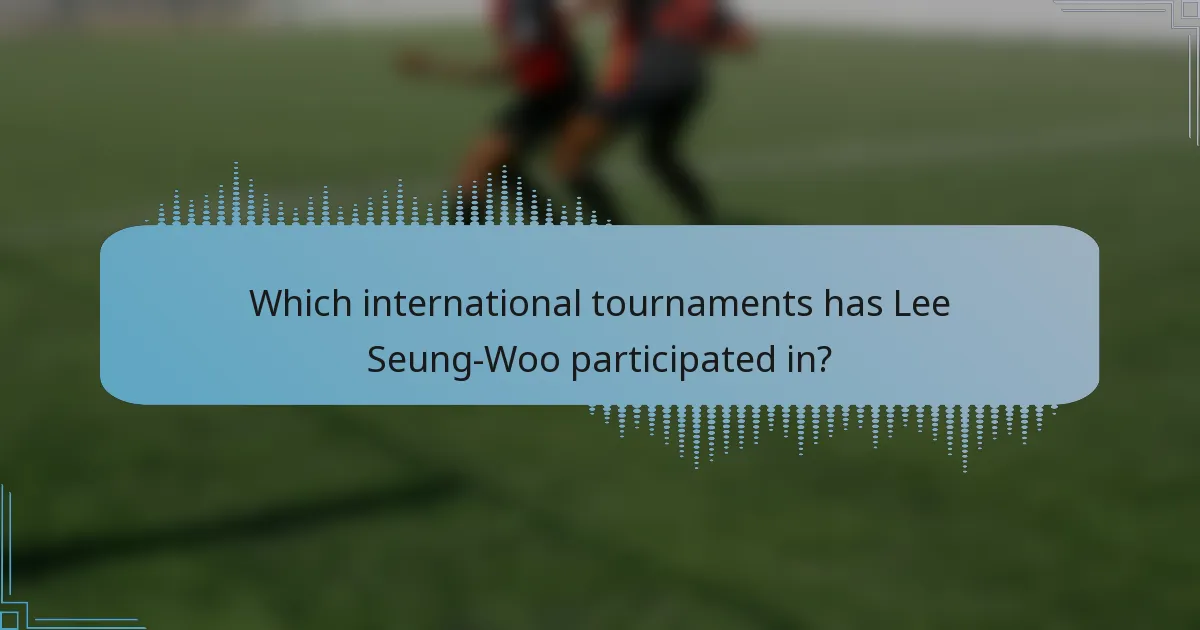 Which international tournaments has Lee Seung-Woo participated in?